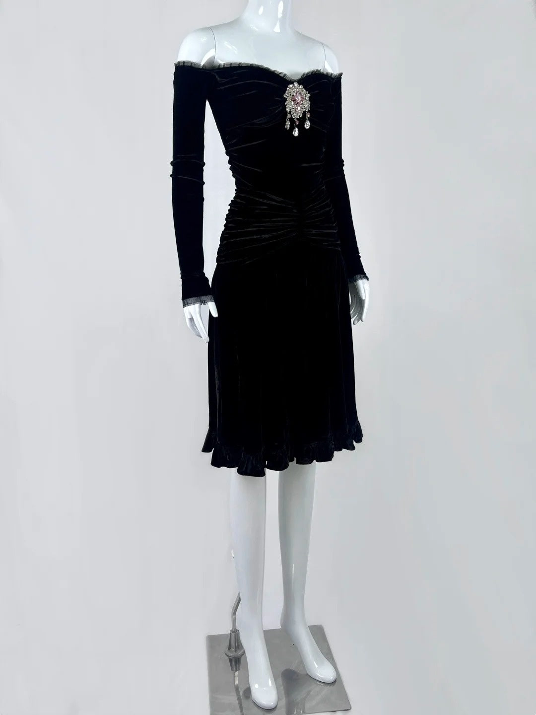 Glitzerndes Etuikleid mit schulterfreiem Pailletten-Minikleid, Partykleid, Heimkehrkleid, cg18402