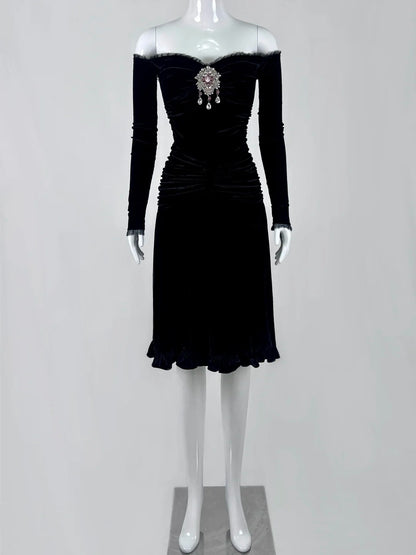 Glitzerndes Etuikleid mit schulterfreiem Pailletten-Minikleid, Partykleid, Heimkehrkleid, cg18402