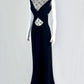 Gittering Sequins Mesh Black Prom Dress Long Mermaid Evening Dress CY0054