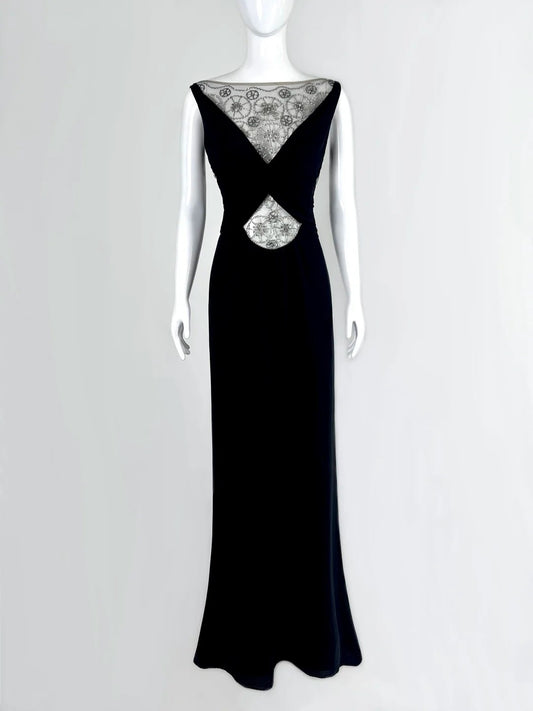 Gittering Sequins Mesh Black Prom Dress Long Mermaid Evening Dress CY0054
