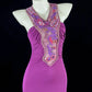 Enticing Halter Neck Purple Prom Dress Appliques Beads Mermaid Evening Dress CY0062
