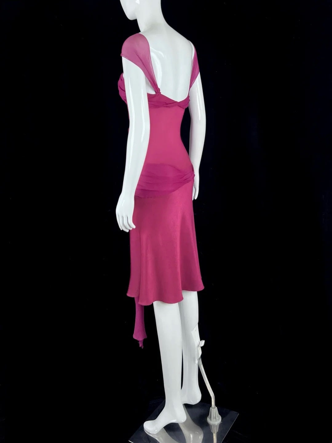 Modest V Neck Hot Pink Homecoming Dress Sheath Short Dress CY0065   classygown