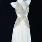 Alluring Halter Neck White Prom Dress Beading White Evening Dress CY0068