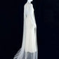 Glam V Neck Beaded Wedding Dress Tulle Long Sleeves Mermaid Bridal Gowns CY0070