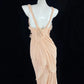 Brilliant Spaghetti Straps Apricot Prom Dress Sequins Ruffled Mermaid Evening Dress CY0071