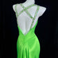 Luxury Spaghetti Straps Green Prom Dress Beading Slit Mermaid Evening Dress CY0078