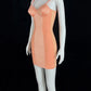 Simple Spaghetti Straps Taper Bodice Homecoming Dress Orange Lace-Up Sheath Short Dress CY0080