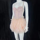 Glitzerndes Etuikleid mit schulterfreiem Pailletten-Minikleid, Partykleid, Heimkehrkleid, cg18402
