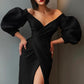Ballkleider V-Ausschnitt Wadenlang A-Linien-Partykleid für Damen cg19879