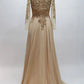 A-line Scoop neck Chiffon with Beaded Long Sleeves  Prom Dresses    cg20112
