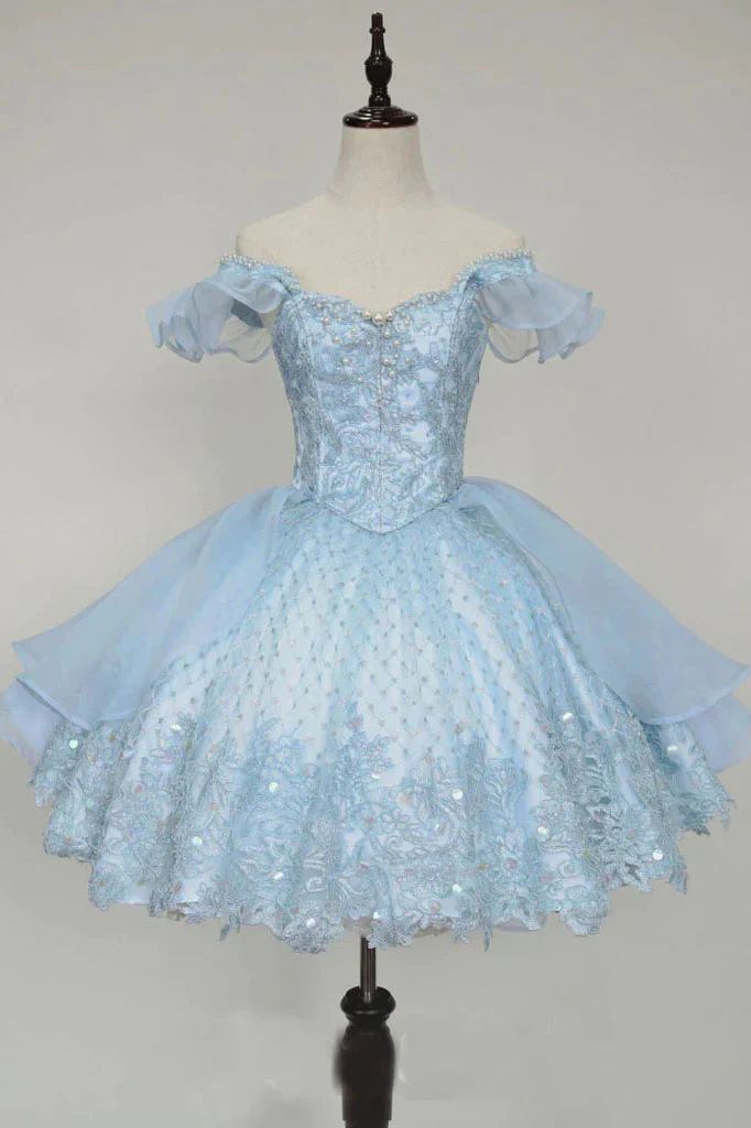 A-Line Short pink /blue Homecoming Dress   cg21638