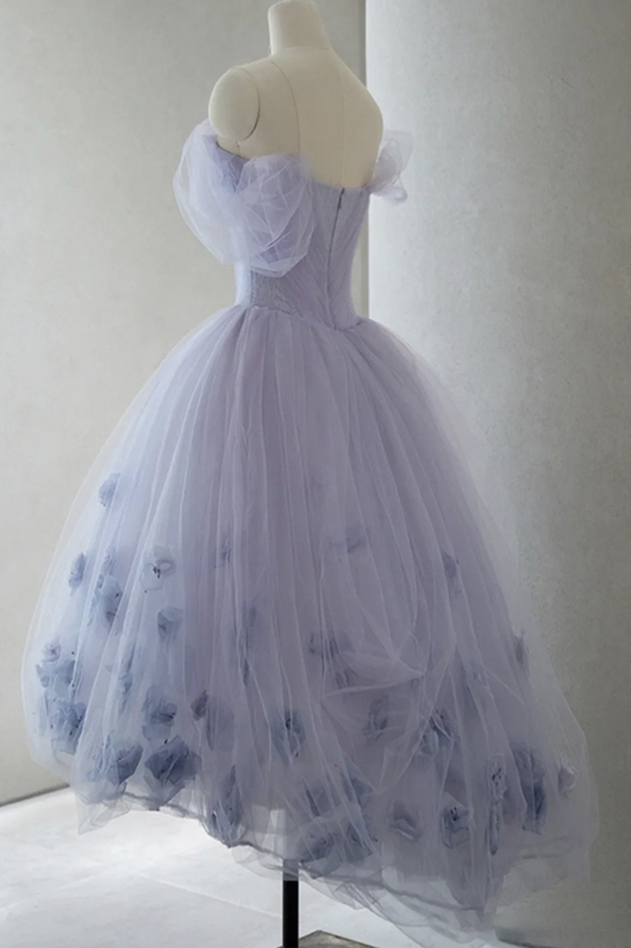 Purple Tulle Short Prom Dress A Line Evening Dress    cg25010