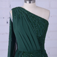 Green Party Long Formal Dress Unique Prom Dress With Beading  cg5780