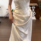 Ivory Satin Wedding Dress A Line Wedding Gowns cg26363