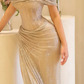 Off the Shoulder Sleeveless Long Mermaid Prom Dress With Split cg26125