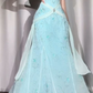 Vintage Blue Beaded Long Prom Dresses Formal Party Dress Birthday Outfit cg26112