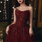 Tulle Long  Prom Dresses  Wine Red Tulle  Formal Evening Dress cg26233
