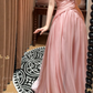 Pink Chiffon Prom Party Dress With 3d Flowers Sweet Evening Dress cg26321