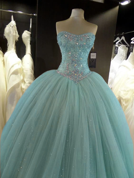 Ballkleid Ballkleider Tüll Spitze Applikationen cg16835