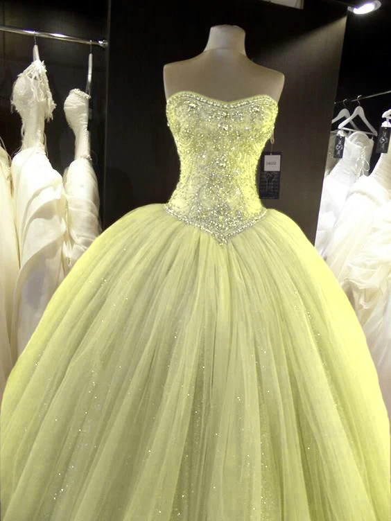 Ballkleid Ballkleider Tüll Spitze Applikationen cg16835