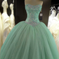 Ballkleid Ballkleider Tüll Spitze Applikationen cg16835