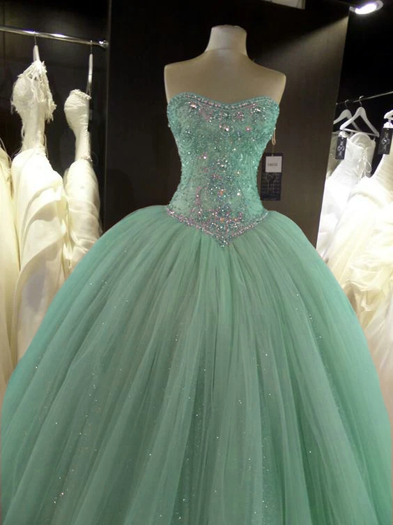 Ballkleid Ballkleider Tüll Spitze Applikationen cg16835