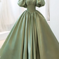 Princess ball gown dresses satin puffy sleeves quinceanera gown prom dress, evening dress    cg22001