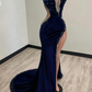Black Girl Prom Dresses Long Mermaid Green Prom Gown With Train     cg24970