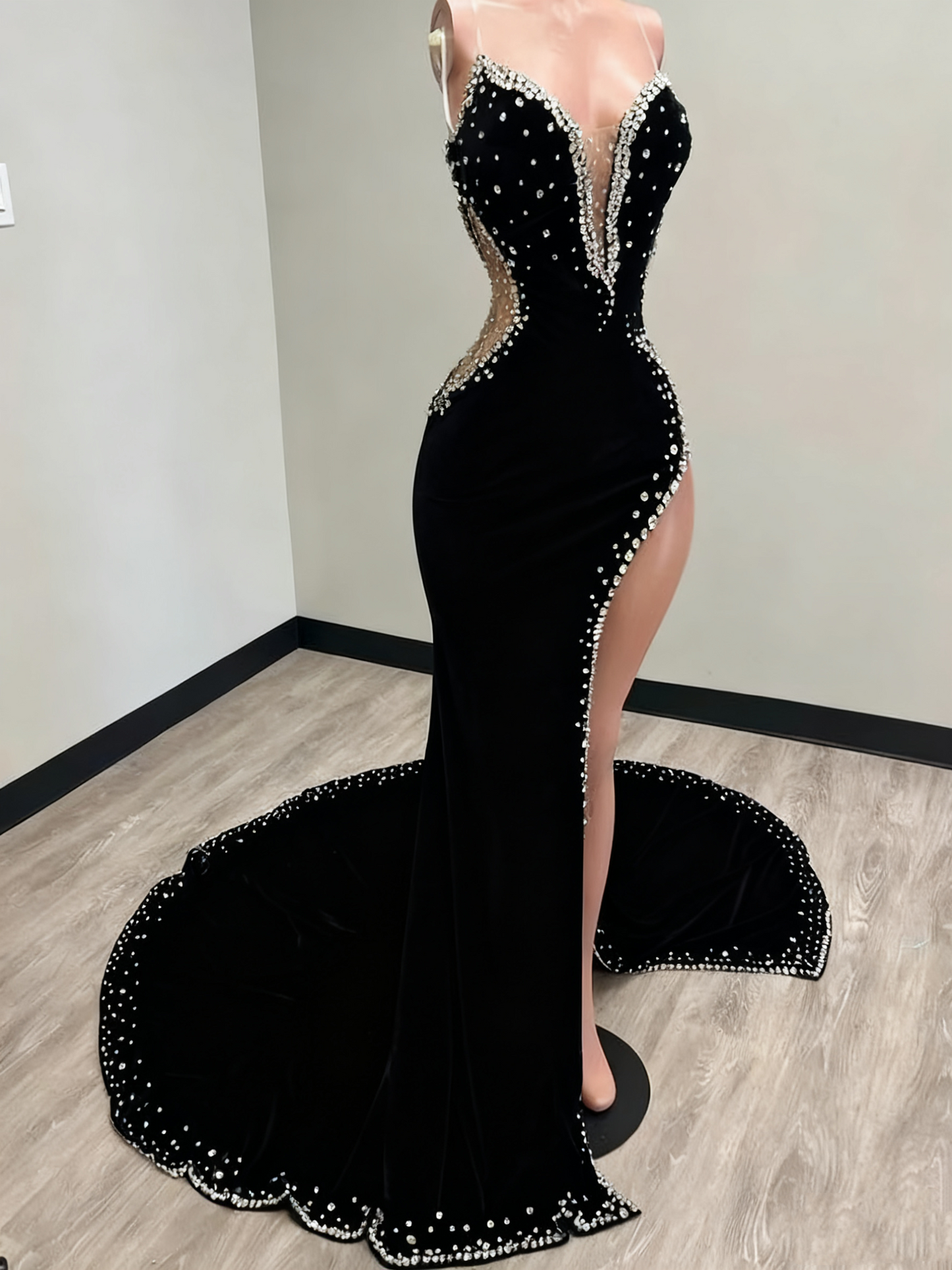 Black Girl Prom Dresses Long Mermaid Green Prom Gown With Train     cg24970