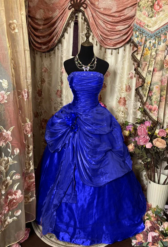 A Line Purple Strapless Prom Gown Unique Long Evening Dresses    cg25330