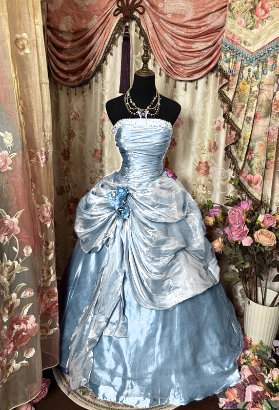 A Line Purple Strapless Prom Gown Unique Long Evening Dresses    cg25330