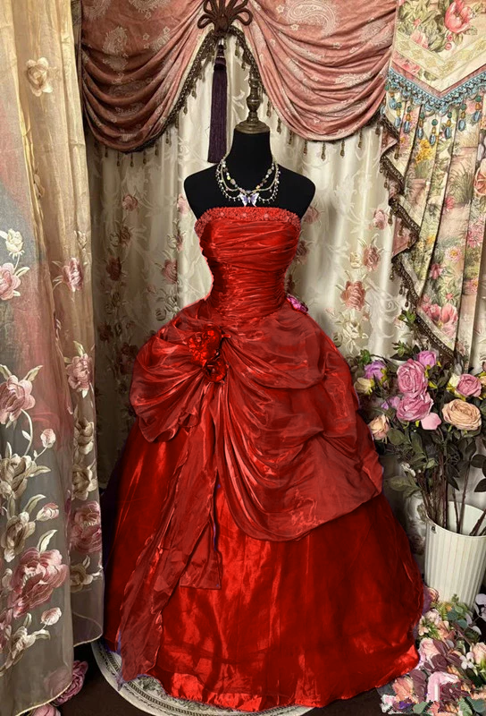 A Line Purple Strapless Prom Gown Unique Long Evening Dresses    cg25330