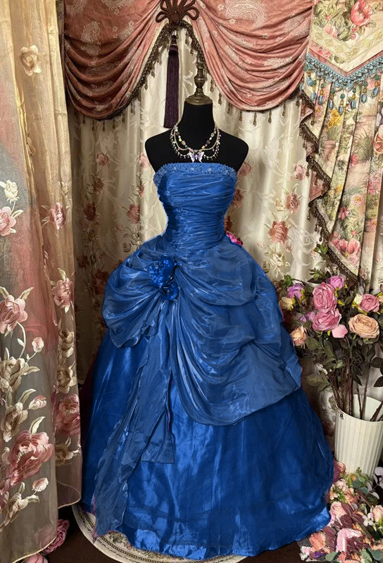 A Line Purple Strapless Prom Gown Unique Long Evening Dresses    cg25330