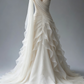 Elegant V Neck Ivory A-Line Layers Vintage Wedding Dress    cg25395