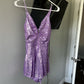 Sexy Lilac Sequin V Neck Short Party Dress Homecoming Dress     cg25667