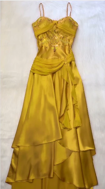 Spaghettiträger Langes Orange Partykleid Abendkleid Ballkleider cg25671