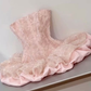 Pink Ball Gown Strapless Lace Short Homecoming Dress 17th Birthday Outfits  cg26080