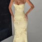 Spaghetti Straps Floral Long Prom Dresses Sheath Sexy Party Dress cg26083