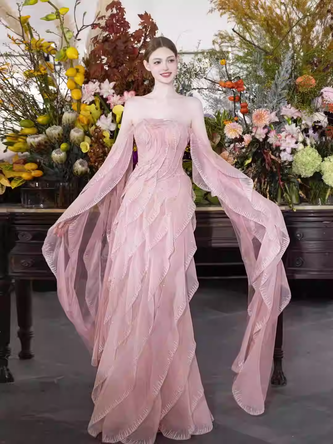 Blaues langes Ballkleid Abendkleid zum 21. Geburtstag cg26107