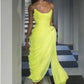 Long Chiffon Yellow Prom Dresses with Irregular Skirt cg3627