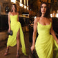 Long Chiffon Yellow Prom Dresses with Irregular Skirt cg3627