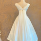 A Line White Chiffon Birthday Outfit Short Prom Dress Homecoming Dress cg26325