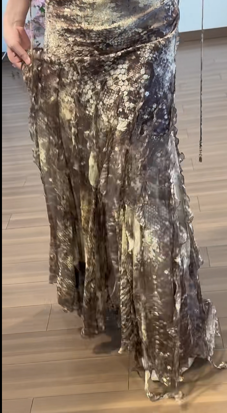 Brown Chiffon Prom Party Dress Vintage Evening Gowns cg26365