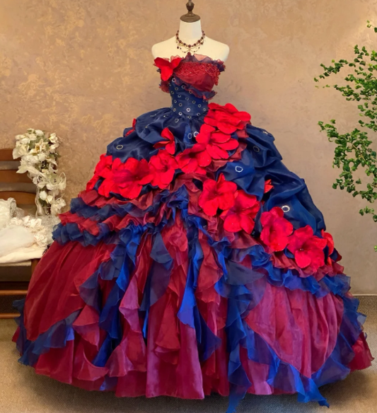 Blaues langes Ballkleid Abendkleid zum 21. Geburtstag cg26107