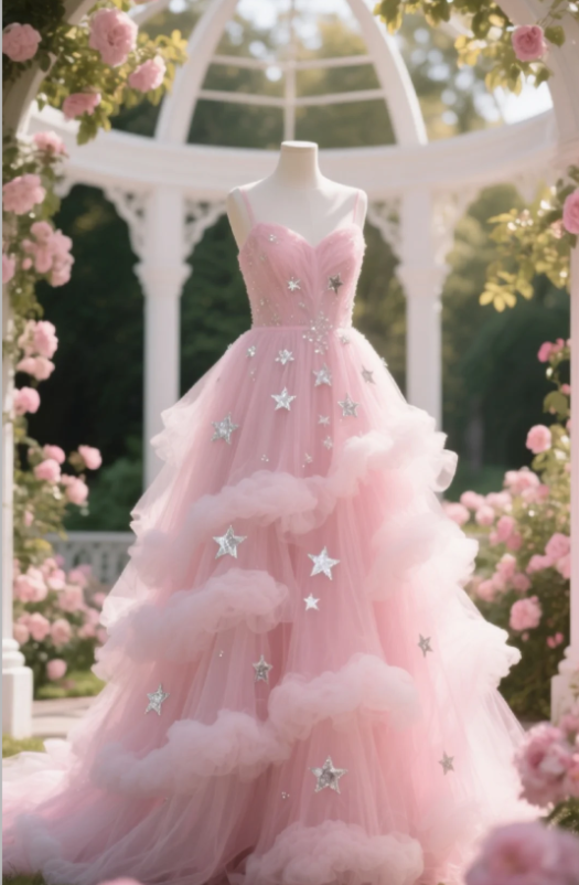 A Line Pink Ball Gown Prom Dress Sweet 15 Birthday Dress cg26252