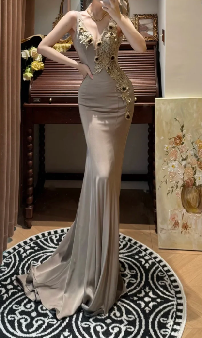 Blaues langes Ballkleid Abendkleid zum 21. Geburtstag cg26107