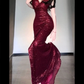 Sheath Spaghetti Straps Burgundy Sequin Long Evening Dress Prom Dresses Birthday Outfits cg26201
