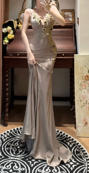 Blaues langes Ballkleid Abendkleid zum 21. Geburtstag cg26107