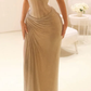 Off the Shoulder Sleeveless Long Mermaid Prom Dress With Split cg26125