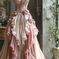 Sweetheart Pink Prom Party Dress Flowers Evening Dress Birthday Dress cg26283